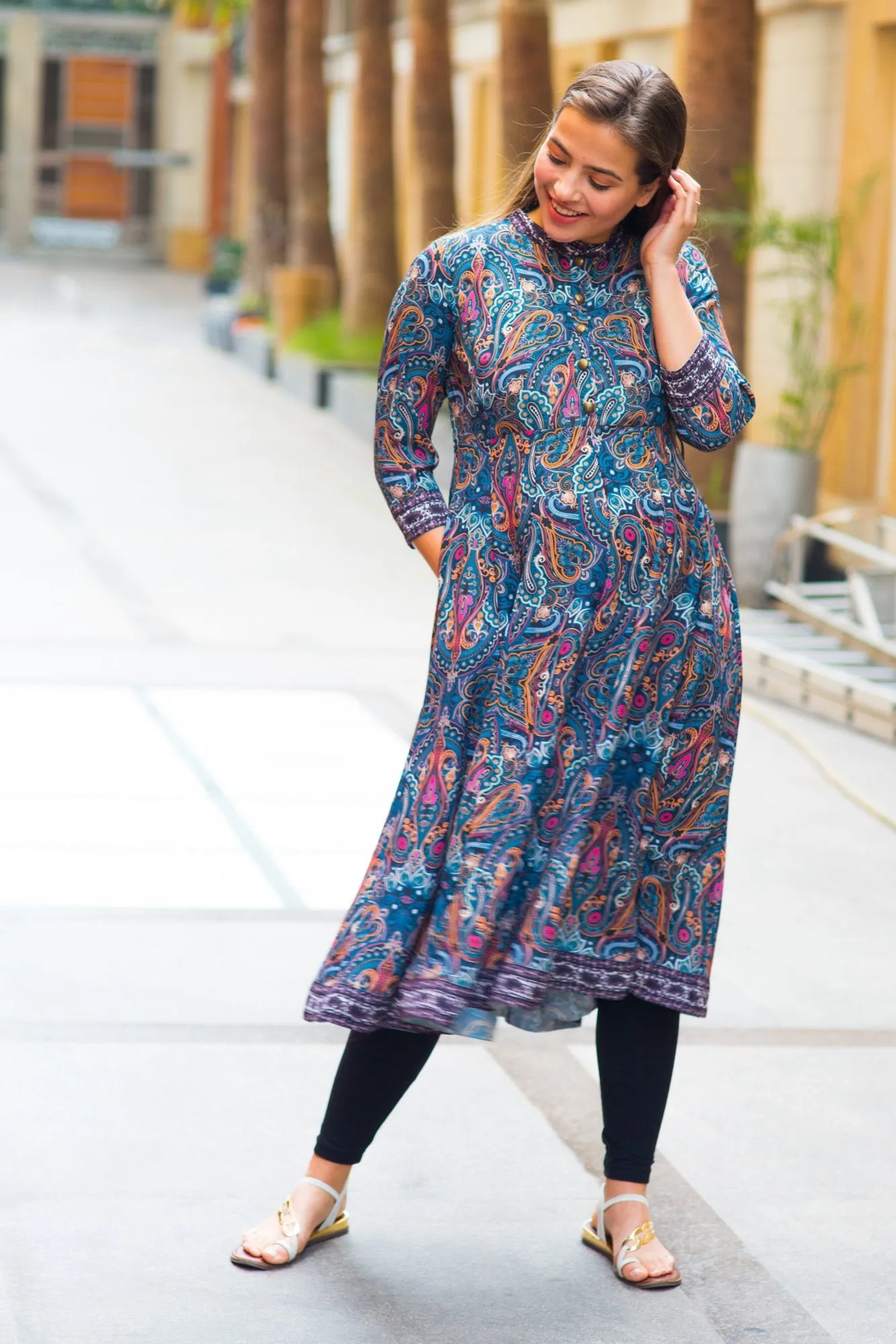 Elegant Paisley Maternity & Nursing Kurta