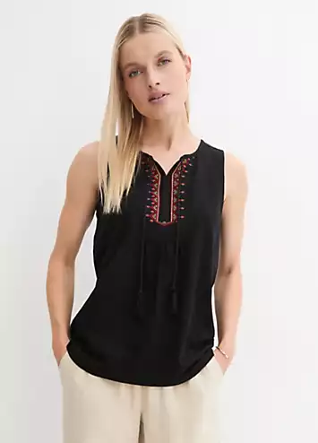 Embroidered Cotton Tunic by bonprix | Look Again