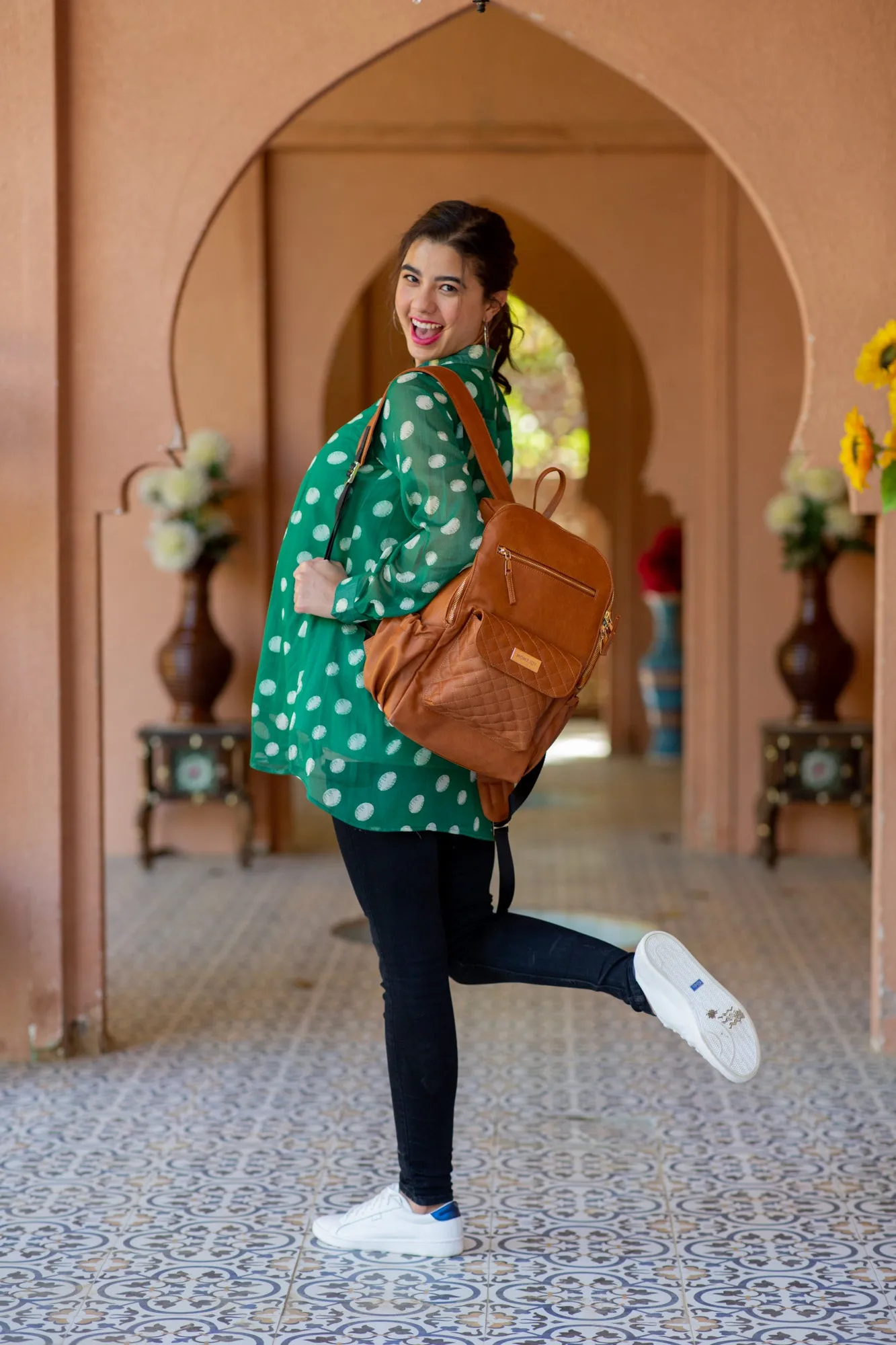 Emerald Maternity and Nursing Polka Shirt