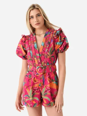     FARM RIO  Women's Macaw Party Organic Cotton Romper    