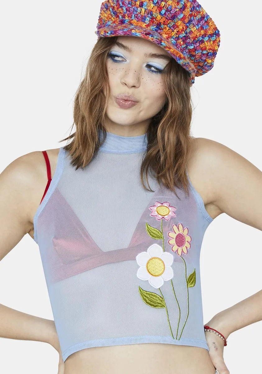 Fateful Bloom Mesh Tank Top-