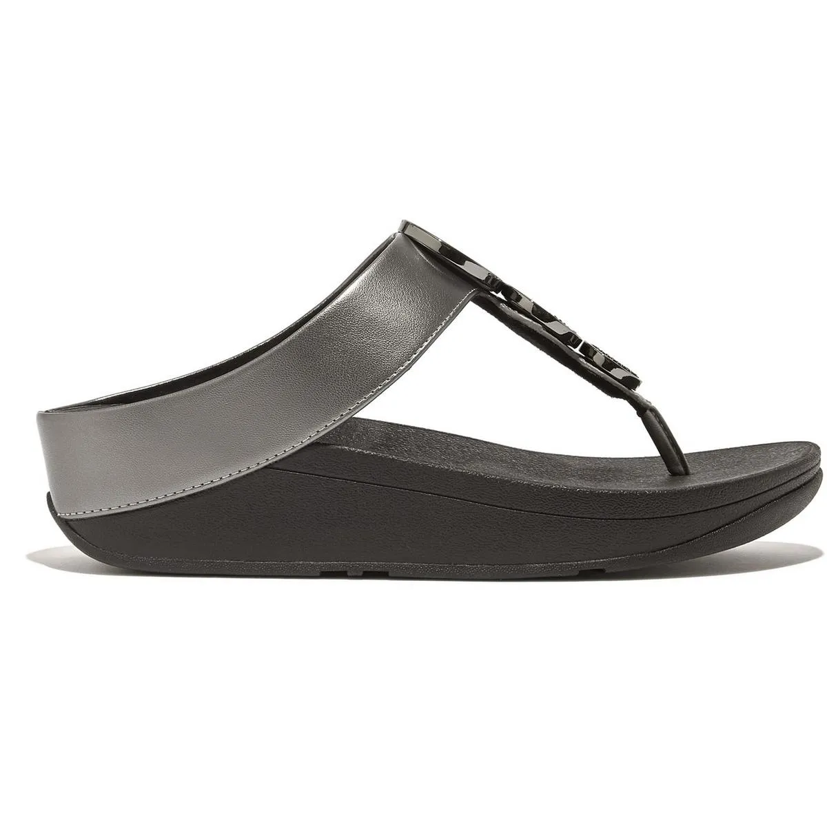 Fitflop Halo Toe Post Sandals Pewter Black