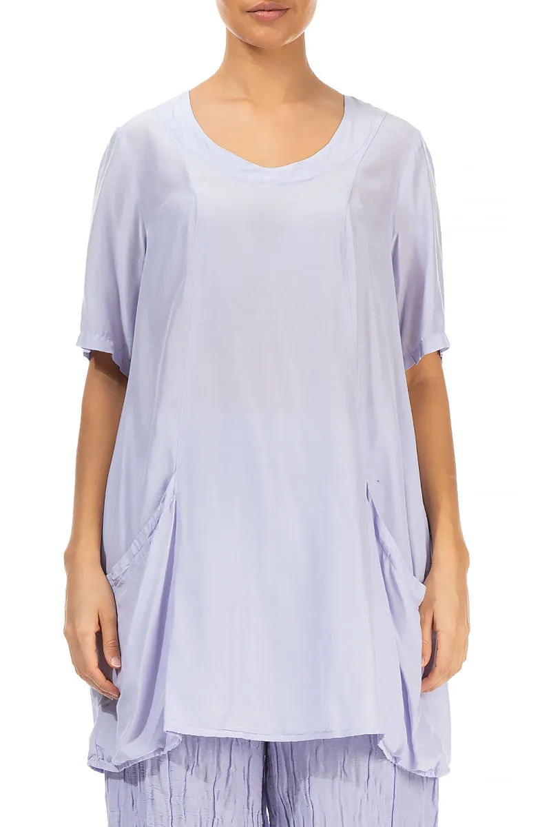 Flared Lilac Silk Bamboo Tunic