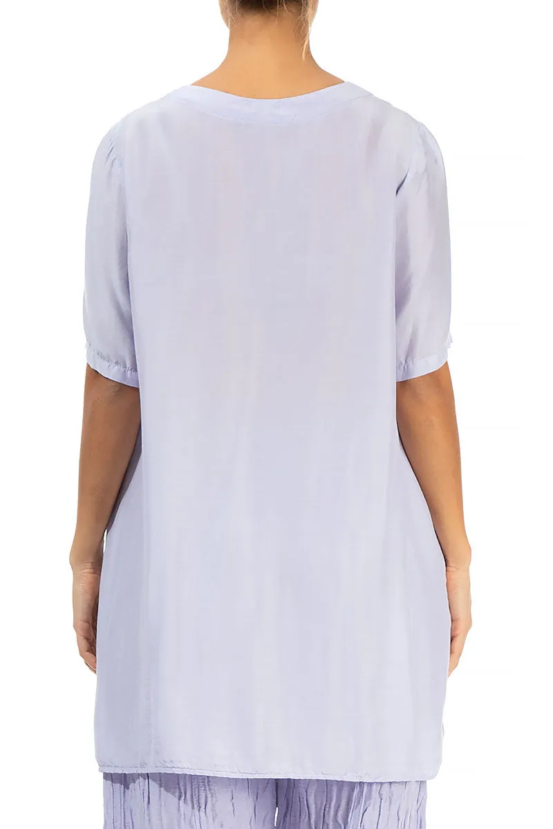 Flared Lilac Silk Bamboo Tunic