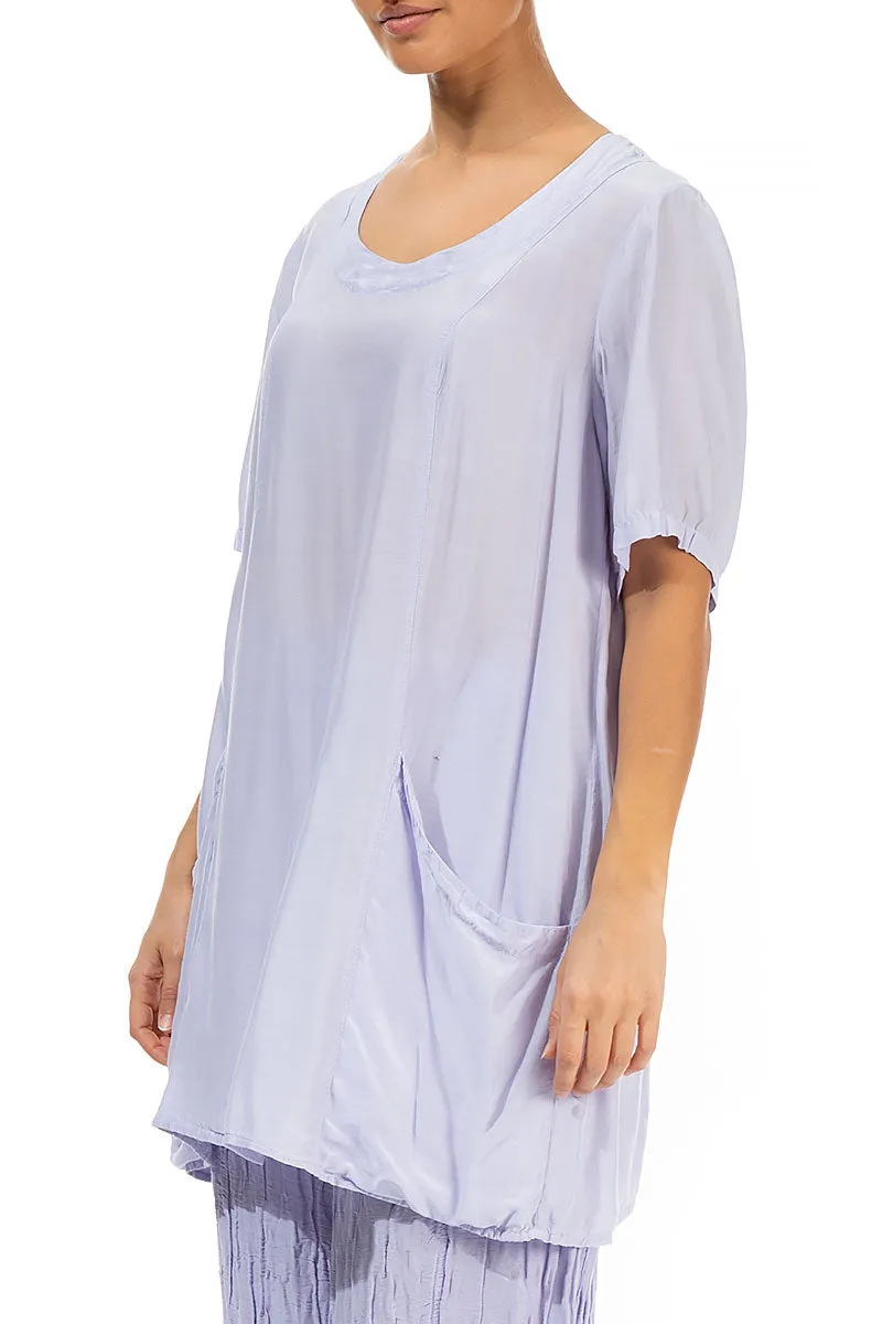 Flared Lilac Silk Bamboo Tunic