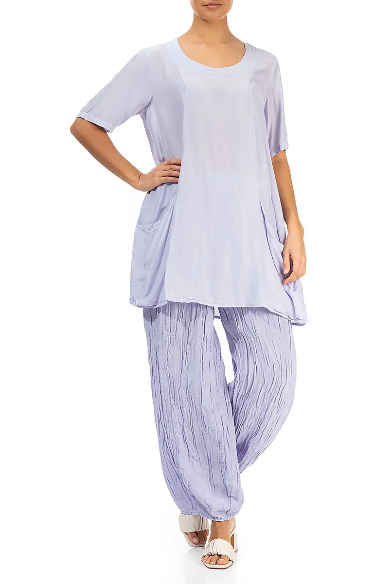 Flared Lilac Silk Bamboo Tunic