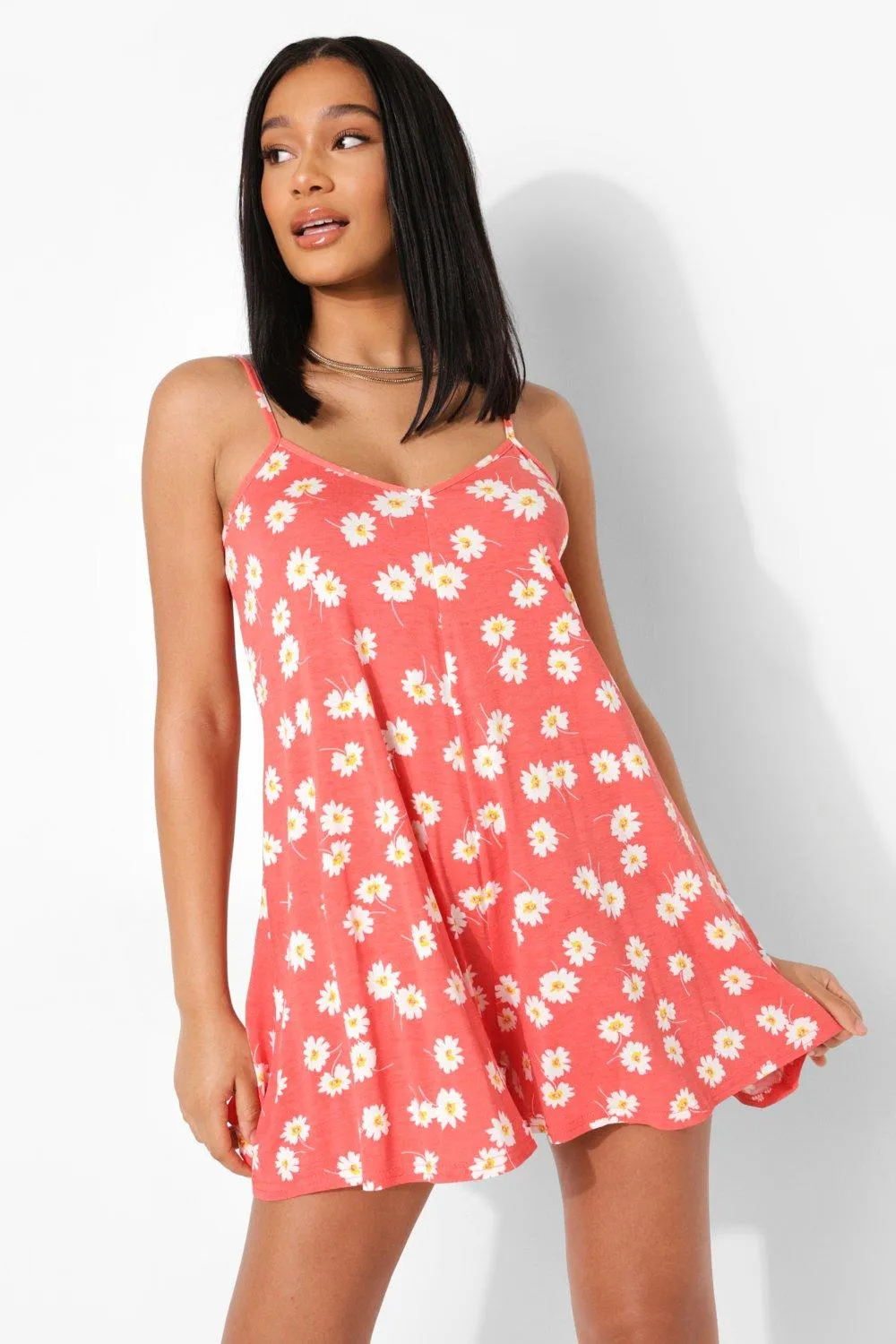 Floral Print Strappy Romper