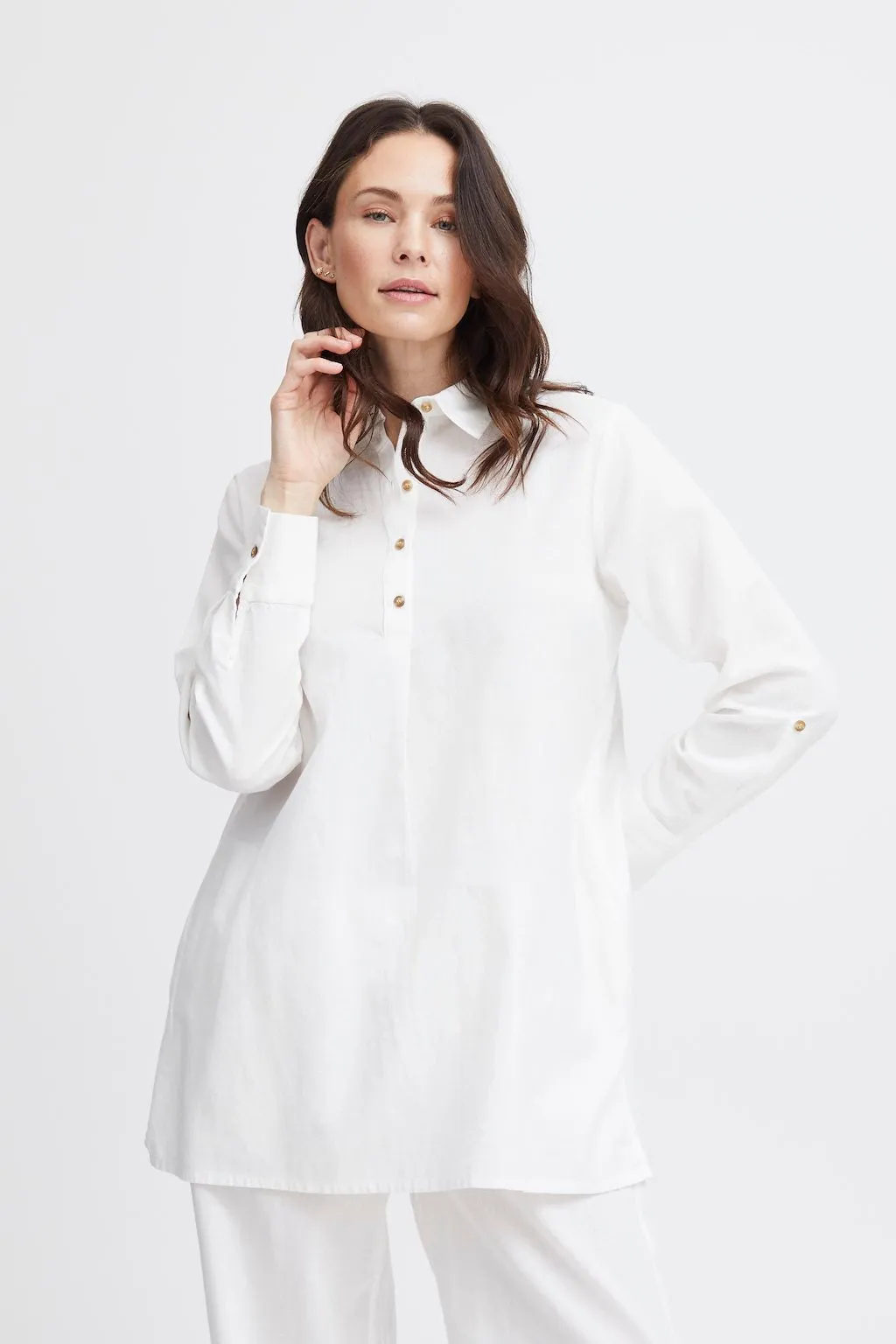 Fransa Maddie Tunic Blanc de Blanc