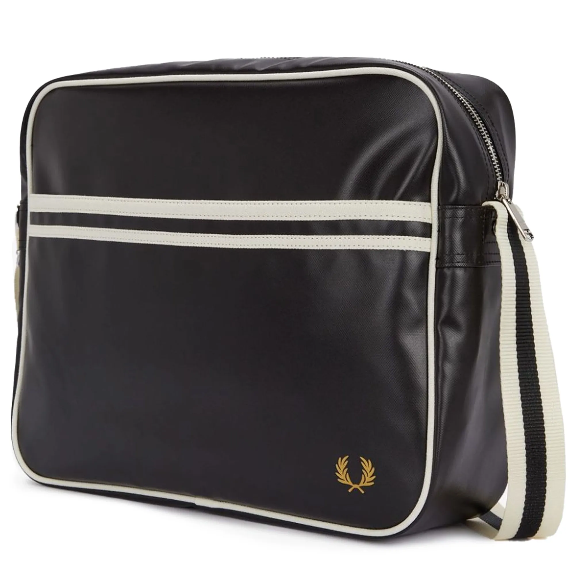 Fred Perry  Classic Shoulder Bag - Black and Ecru