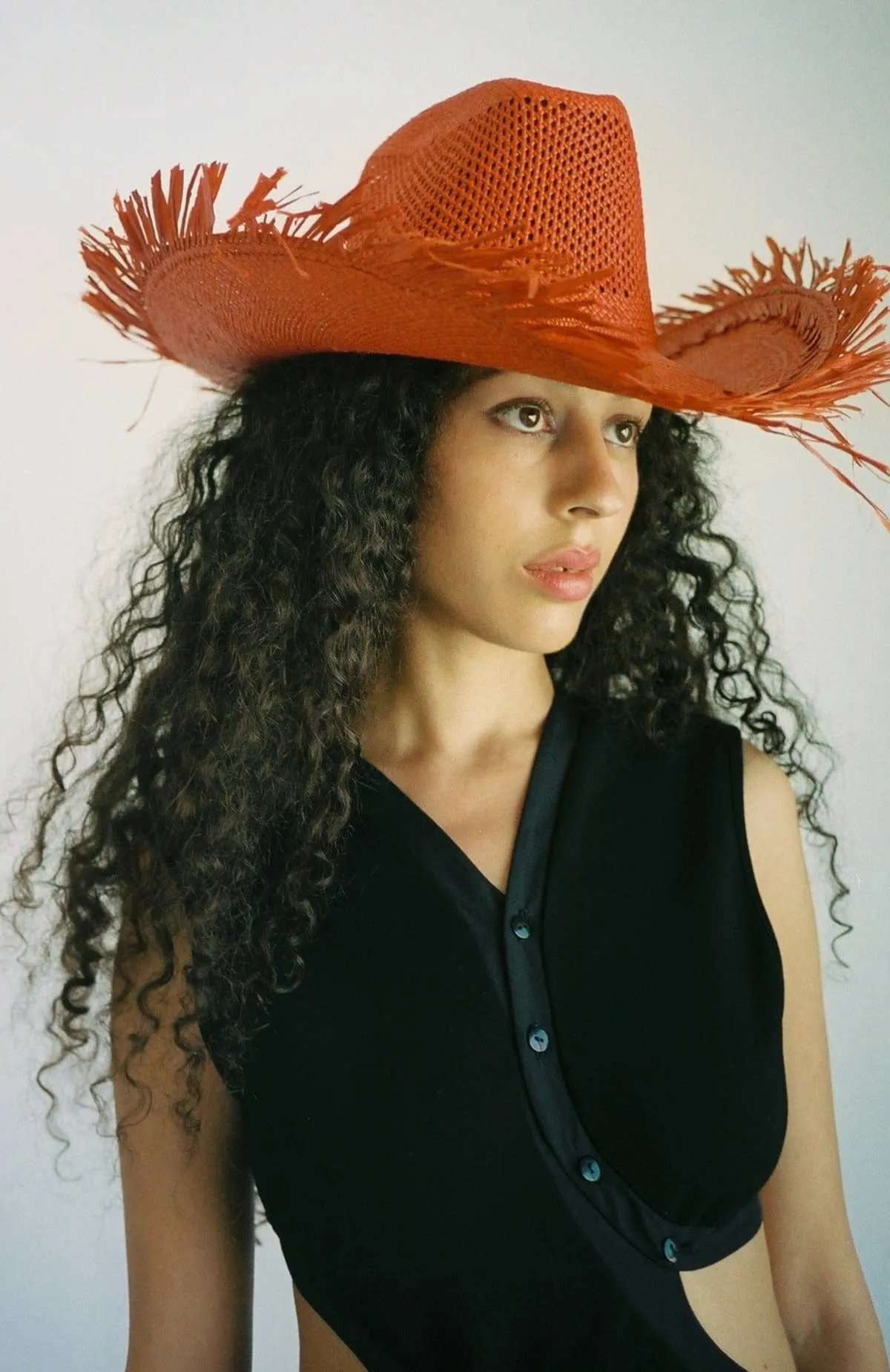 Fringe Tomato Western Hat - Red