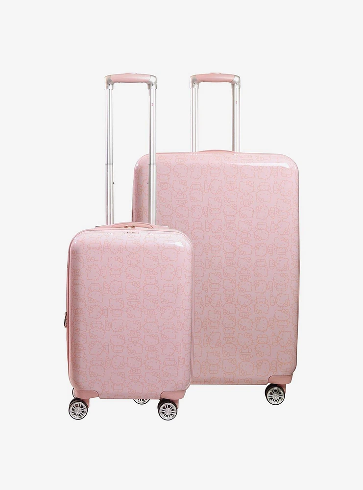 FUL Hello Kitty Pose All Over Print 2-Piece Luggage Set