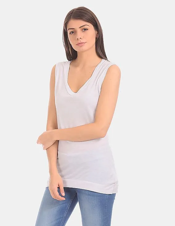 GAP Women White Twist Tank