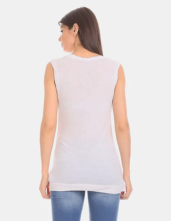 GAP Women White Twist Tank