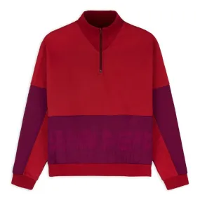 GASTROMANIAC OVERLAY HALF ZIP FLEECE Maroon | Bodega