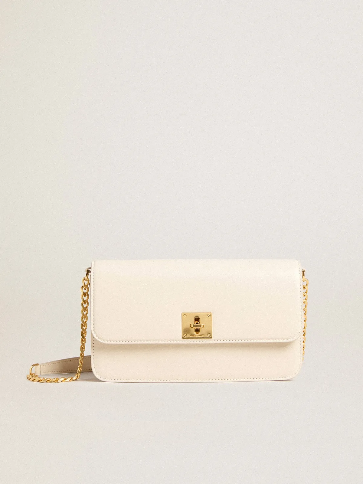 Gioia Bag in butter-colored boarded leather with gold details