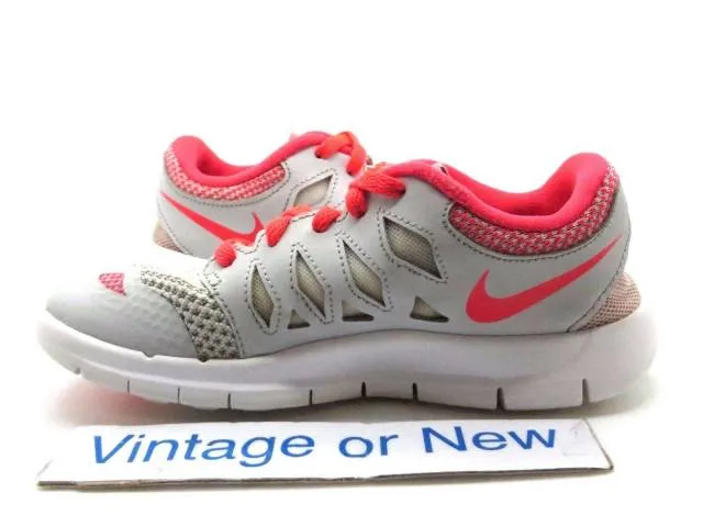 Girls nike free 5.0 pure platinum crimson white running 644449-002 ps sz 2y