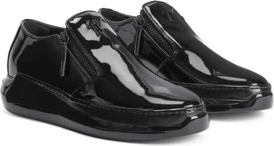 Giuseppe Zanotti Conley patent-finish zip-up sneakers Black