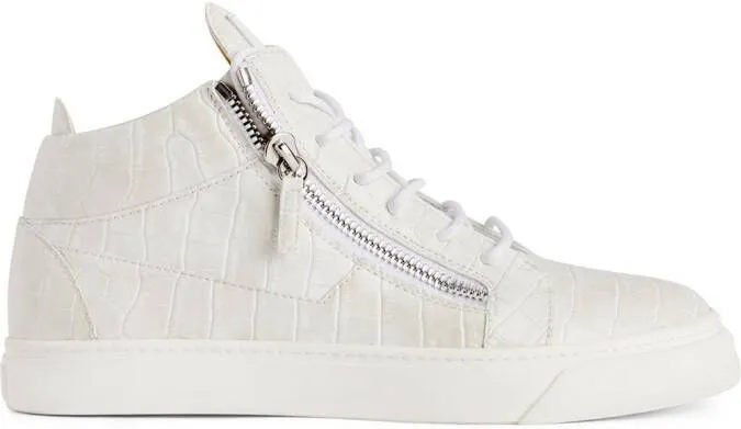 Giuseppe Zanotti Kriss crocodile effect mid-top sneakers White