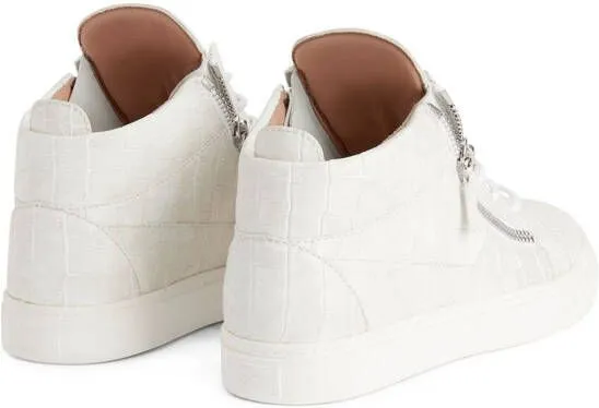 Giuseppe Zanotti Kriss crocodile effect mid-top sneakers White