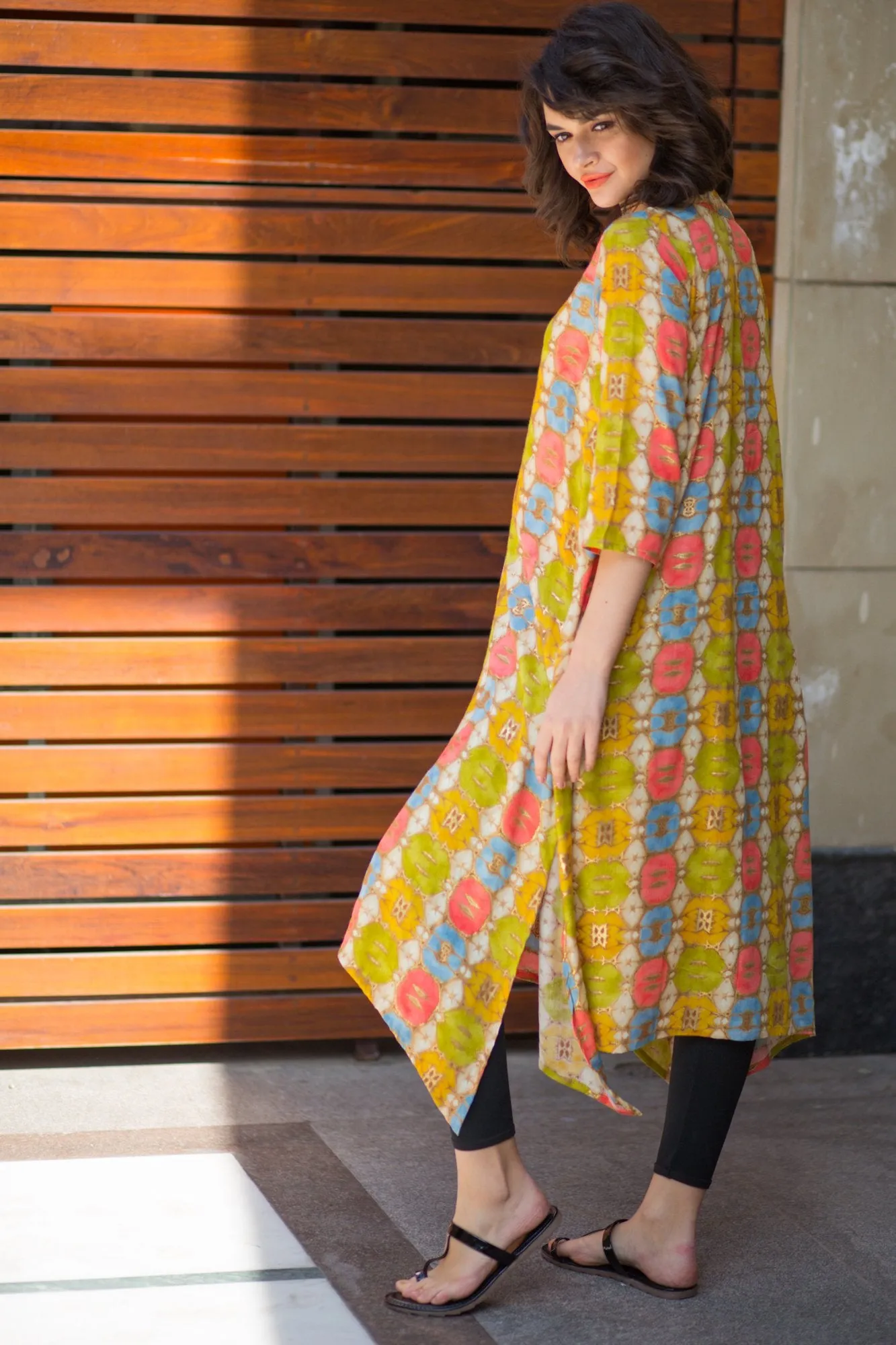 Gold Embellished Printed Maternity & Nursing Kurta