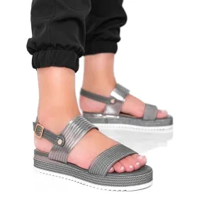 Gray sandals on a chunky Senorita sole grey