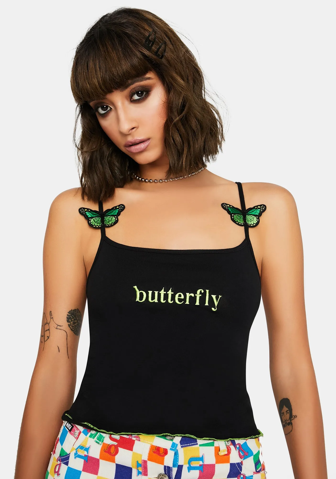 Green Butterfly Cami Tank-