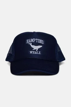 Hamptons Whale Trucker Hat - Navy