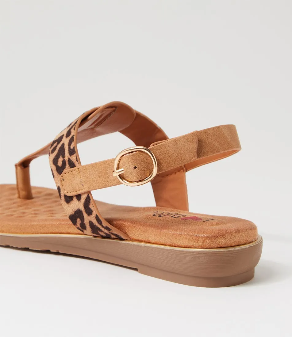 I LOVE BILLY Martina Tan Leopard Multi Sandals