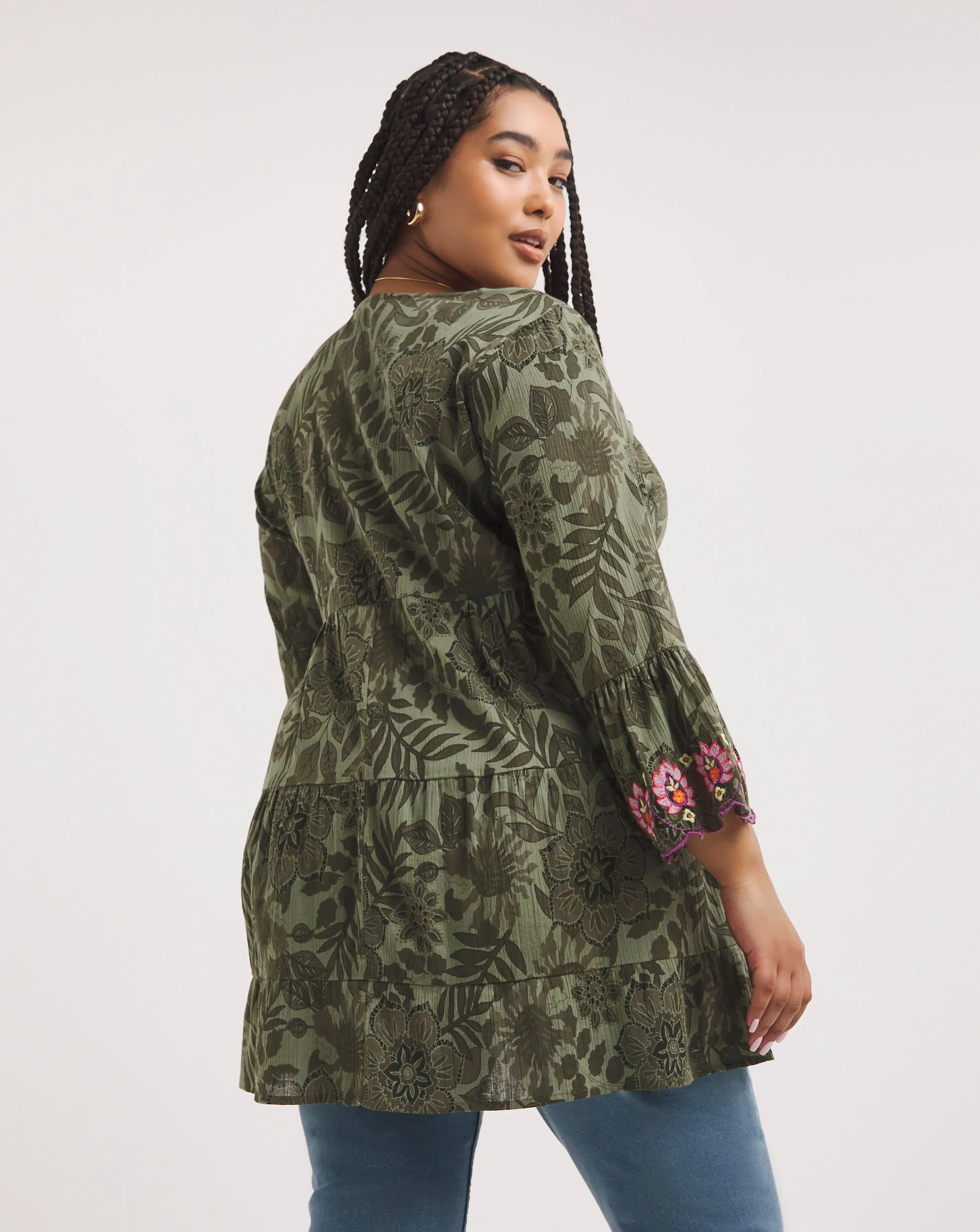 Joe Browns Khaki Stunning Embroidered Tunic | Simply Be