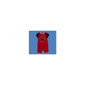 Jordan Baby Boy Jumpmen Romper, Red & Black with Lettering