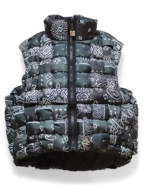 Kapital Bandana Print Nylon KEEL-WEAVING Vest - Black