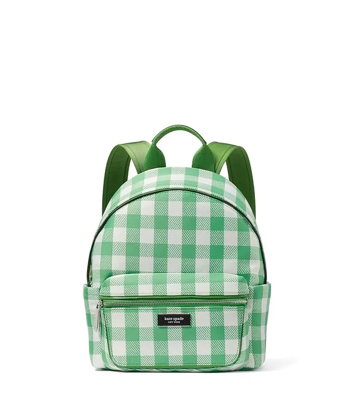 Kate Spade New York Sam Icon Gingham Printed Fabric Small Backpack