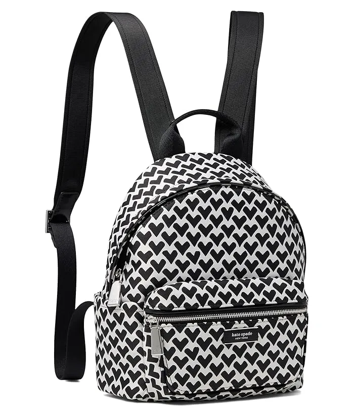 Kate Spade New York Sam Icon Modernist Hearts Jacquard Fabric Small Backpack