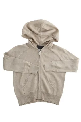 Kids Blue&Cream Cashmere Zip Hoodie - Natural