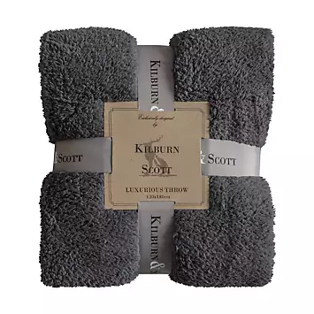 Kilburn & Scott Charcoal Borg Fleece Throw | Kaleidoscope