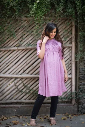 Lavender Pink Maternity & Nursing Kurta