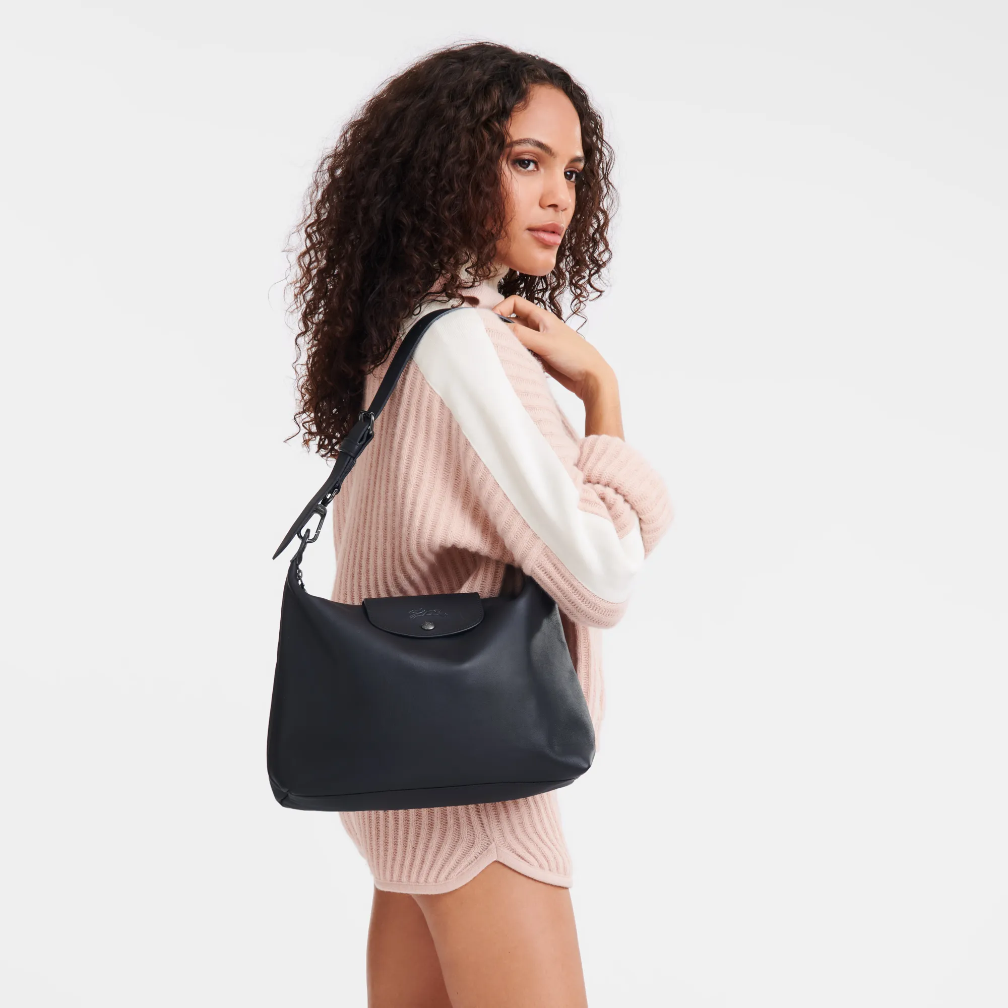 Le Pliage Xtra M Hobo bag Black - Leather