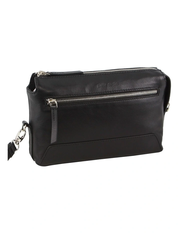 Leather Organizer Bag in Black