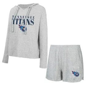 Lids Women's Concepts Sport Gray Tennessee Titans Juniper Long Sleeve Hoodie T-Shirt & Shorts Set