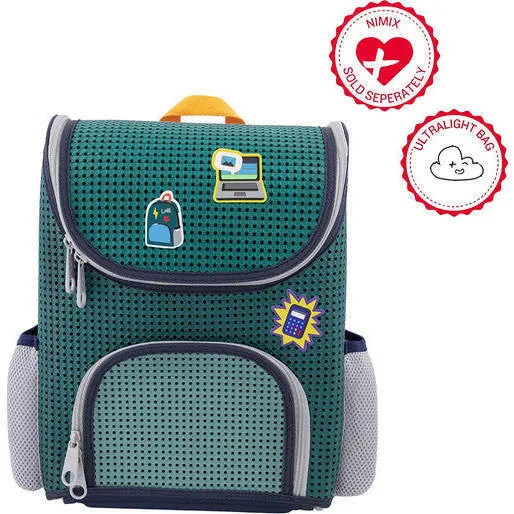 Light + Nine Student Backpack, Multi Green & Nimix School Boy Set of 3