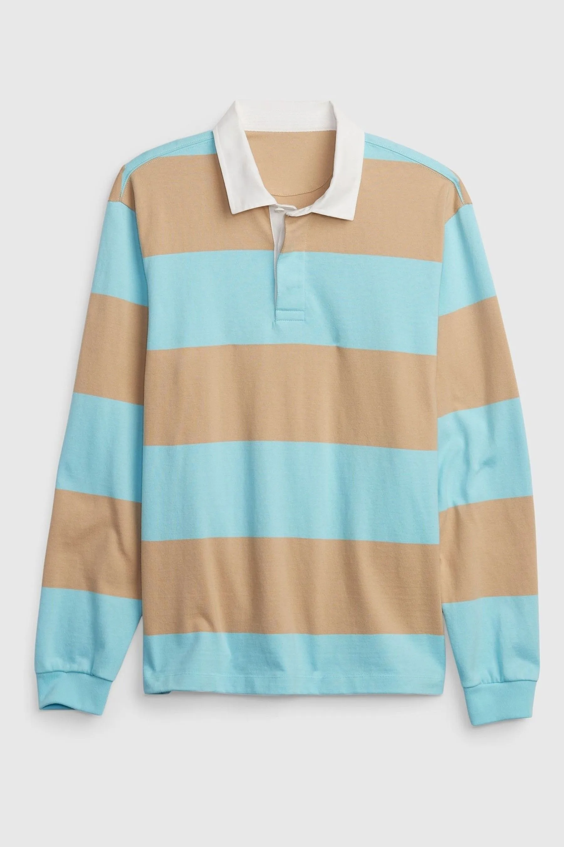 Light Blue Stripe Rugby Polo Shirt