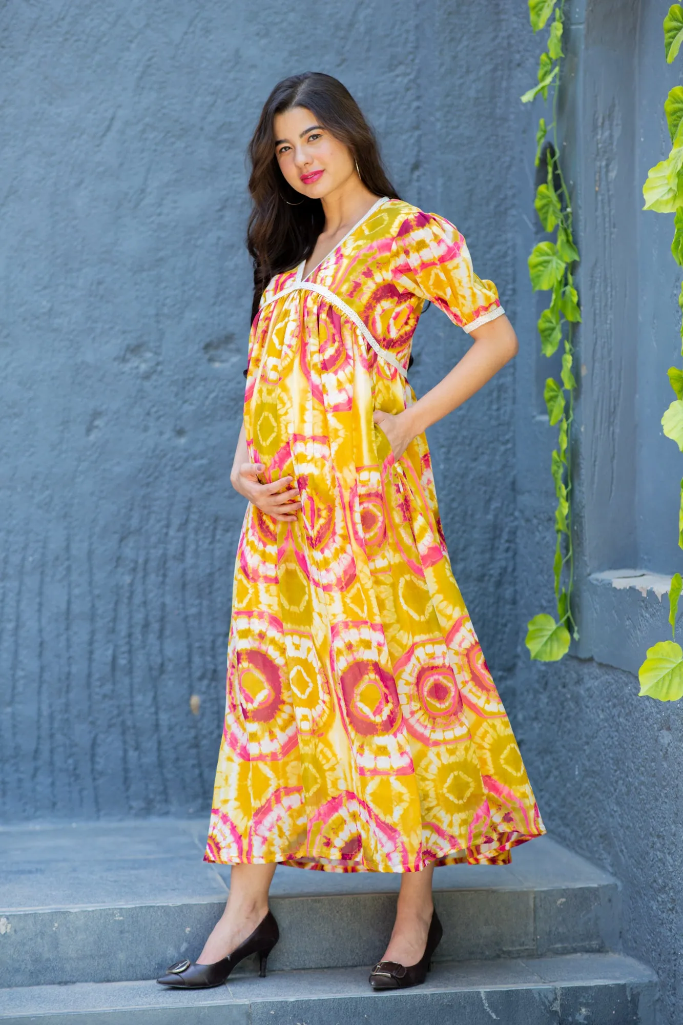 Loom Chic Boho Maternity Maxi Dress