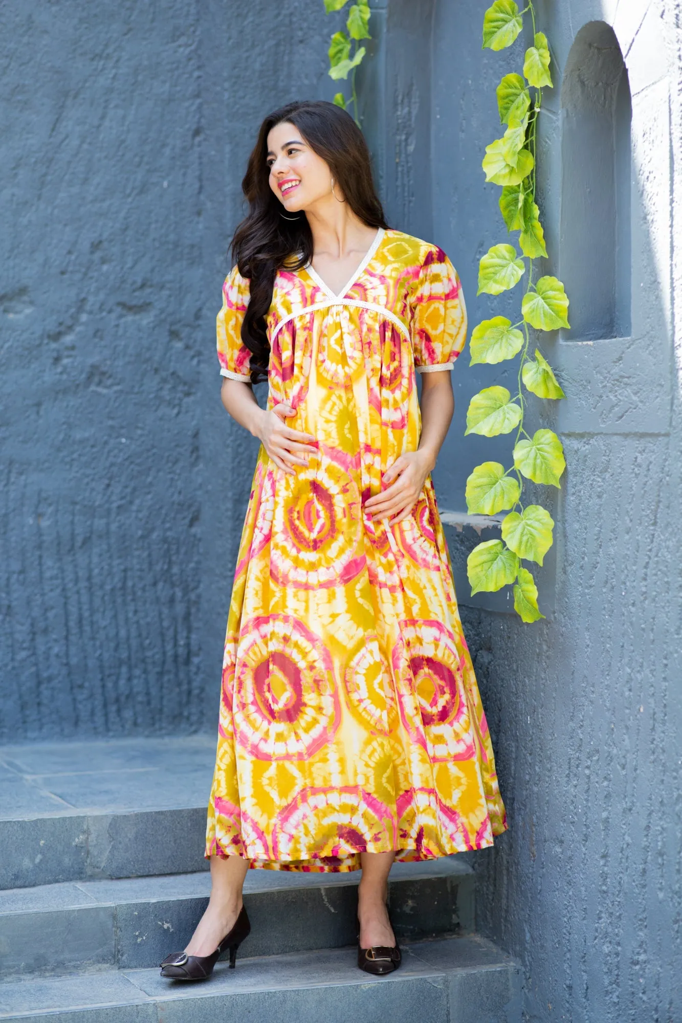 Loom Chic Boho Maternity Maxi Dress