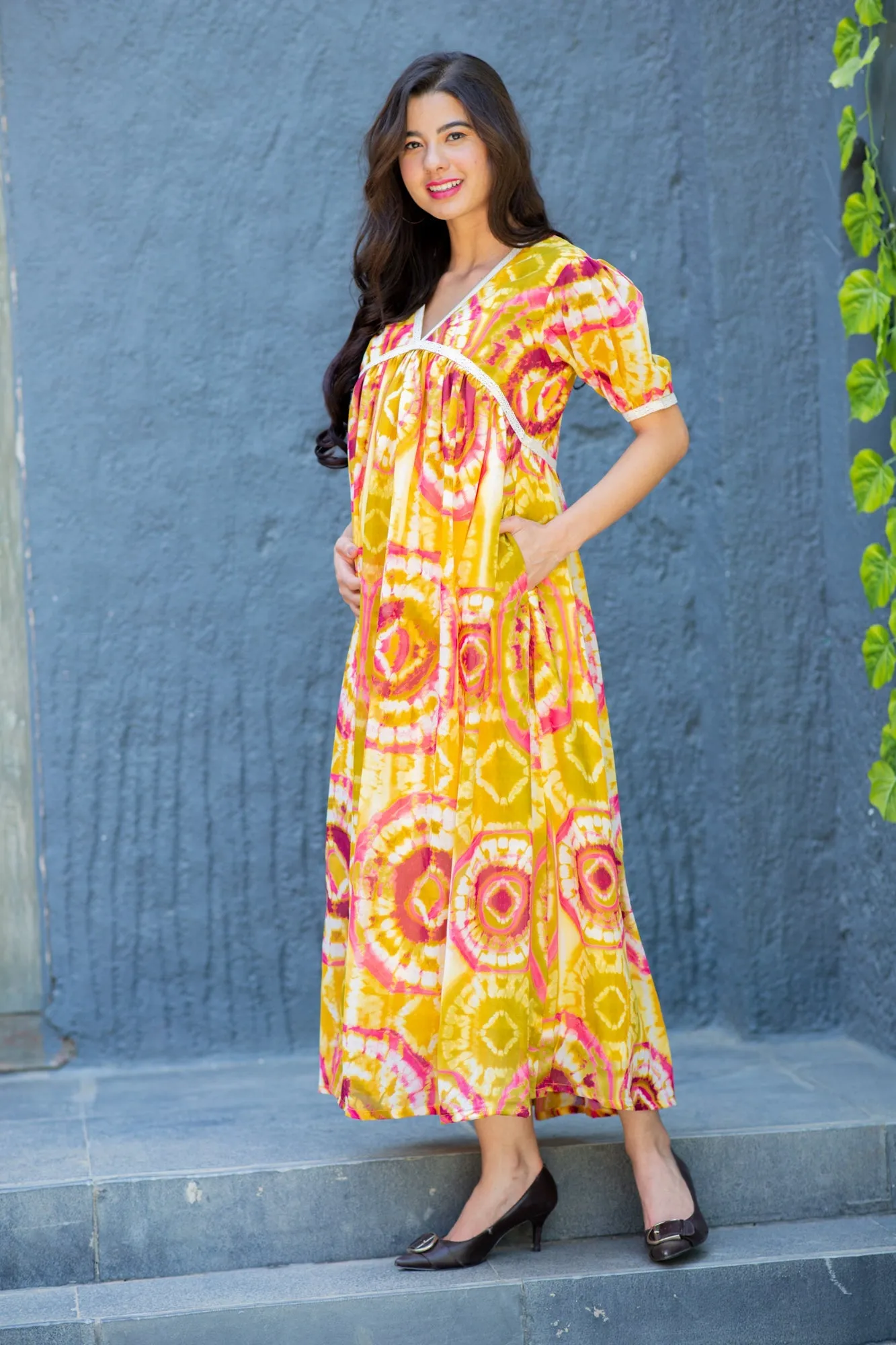 Loom Chic Boho Maternity Maxi Dress