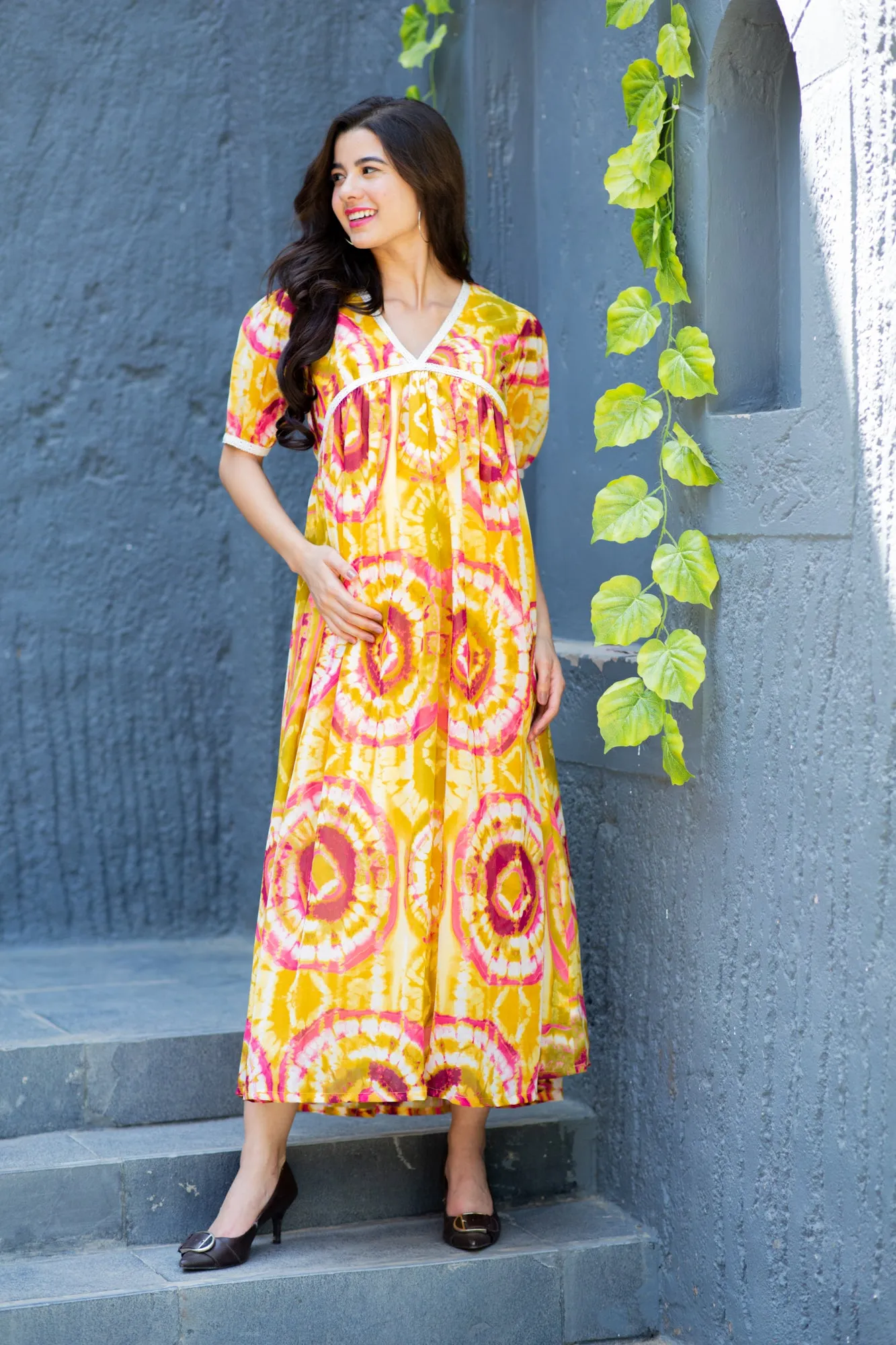 Loom Chic Boho Maternity Maxi Dress