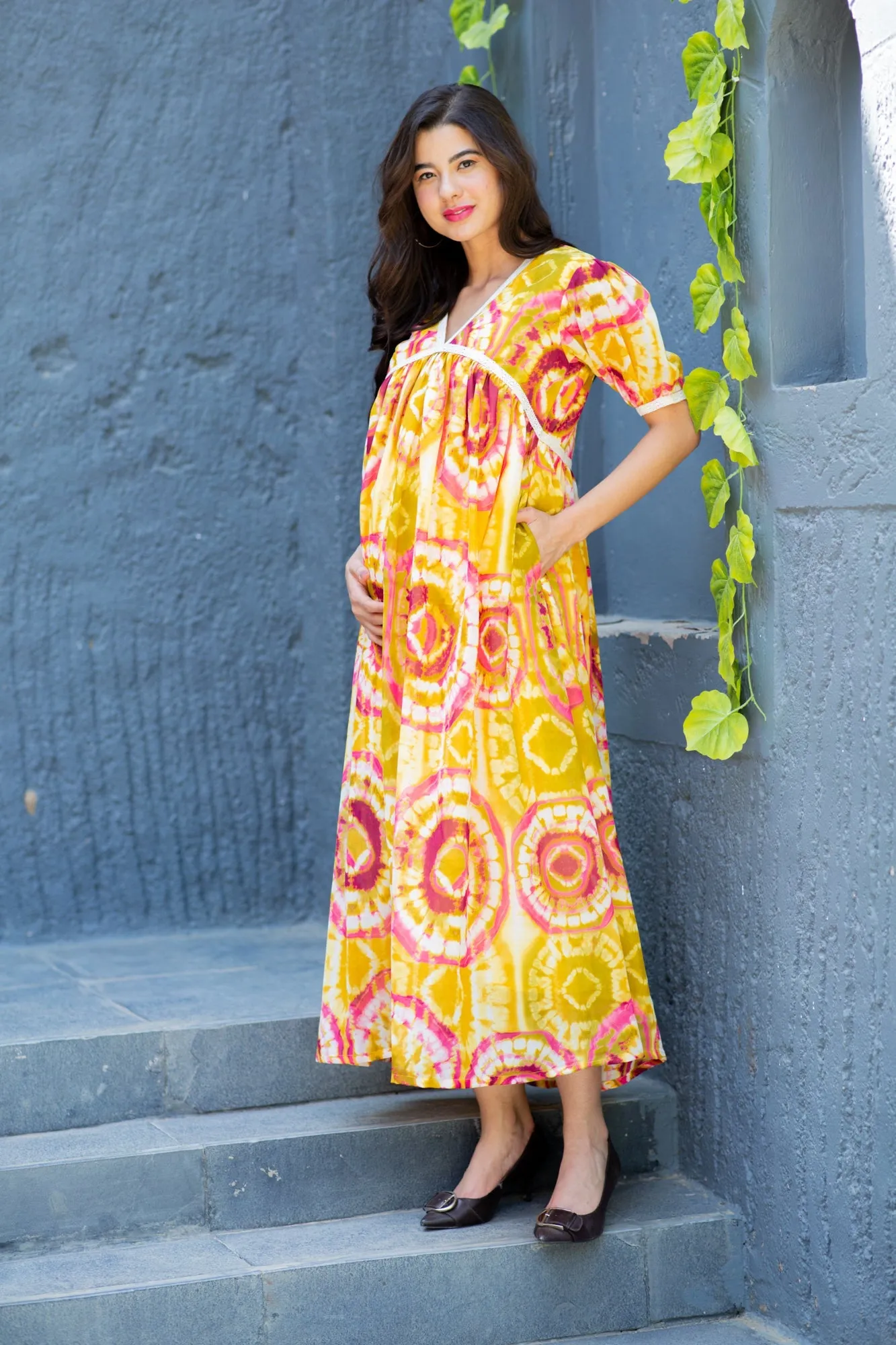 Loom Chic Boho Maternity Maxi Dress