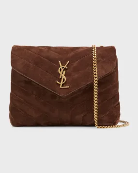 Loulou Small YSL Shoulder Bag in Quilted Suede