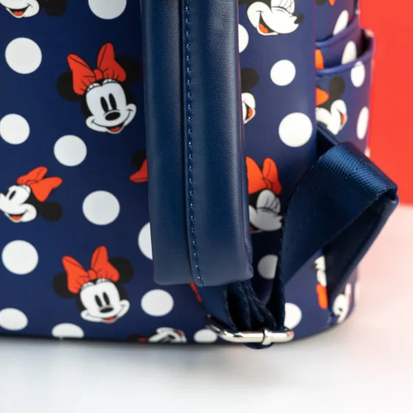 Loungefly x Disney Minnie Mouse Blue Polka Dot AOP Mini Backpack