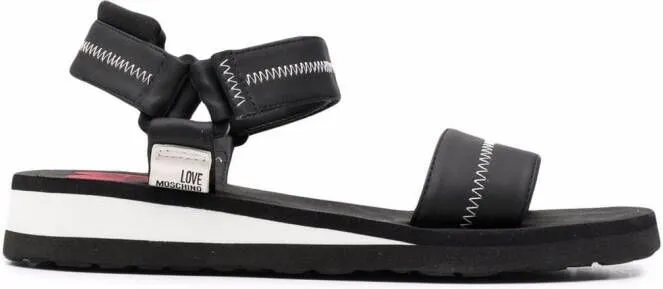 Love Moschino logo open-toe sandals Black