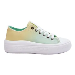 Low Platform Sneakers Big Star LL274A186 Yellow-Green